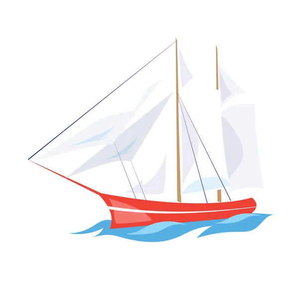 Frigate Ship on the Water. Vector Illustration — Stock Vector