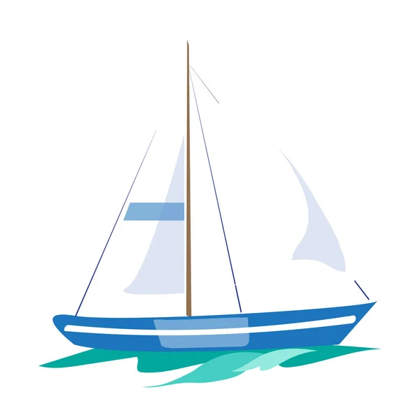 Sailboat on the Water. Vector Illustration — Stock Vector