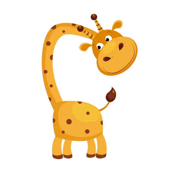 Giraffe. Grappige alfabet, dierlijke vectorillustratie — Stockvector