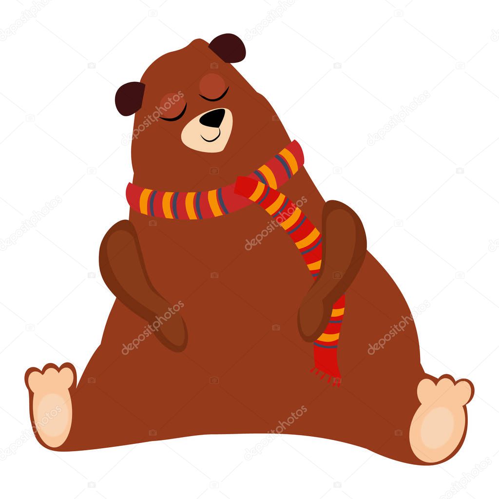 Bear. Funny Alphabet, Animal Vector Illustration