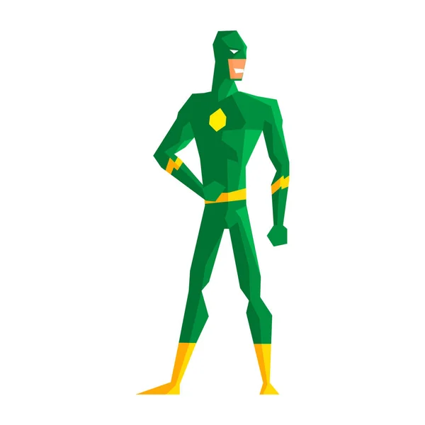 Yeşil Oda vektör çizim giyen süper kahraman — Stok Vektör