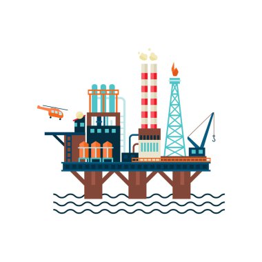 Petrol fabrika platformu. Vektör esnaf