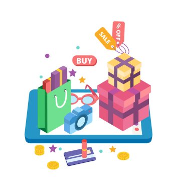 E-ticaret kavramı vektör çizim