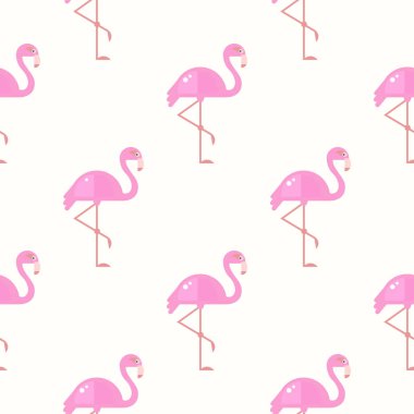 Flamingo kuşu arka plan. Retro Dikişsiz desen vektör