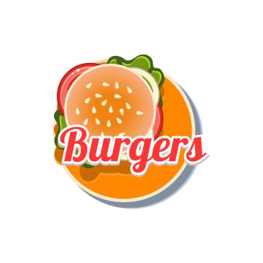 Burger etiket. Vektör çizim