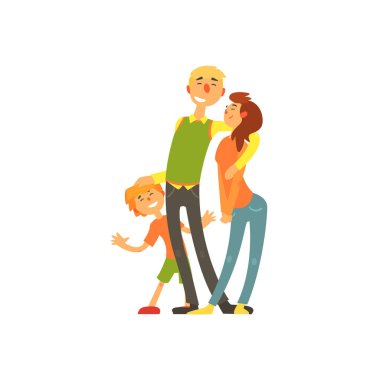 Anne ve çocuk, sevgi dolu mutlu genç aile