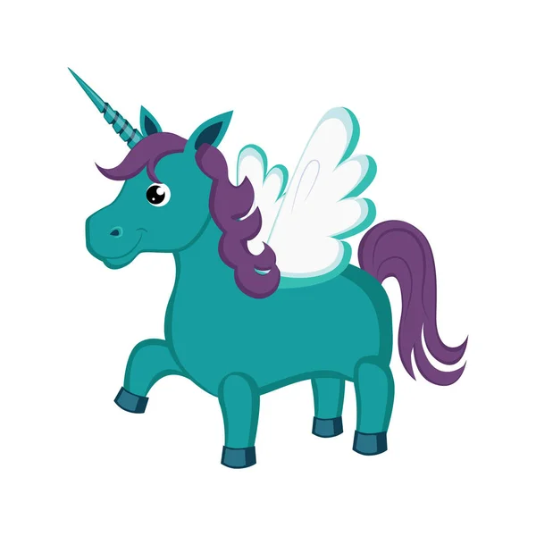 Unicorn. Funny Alphabet, Animal Vector Illustration — Stock Vector