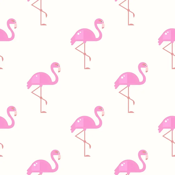 Flamingo Bird Background. Retro Seamless Pattern in Vector — Stock Vector