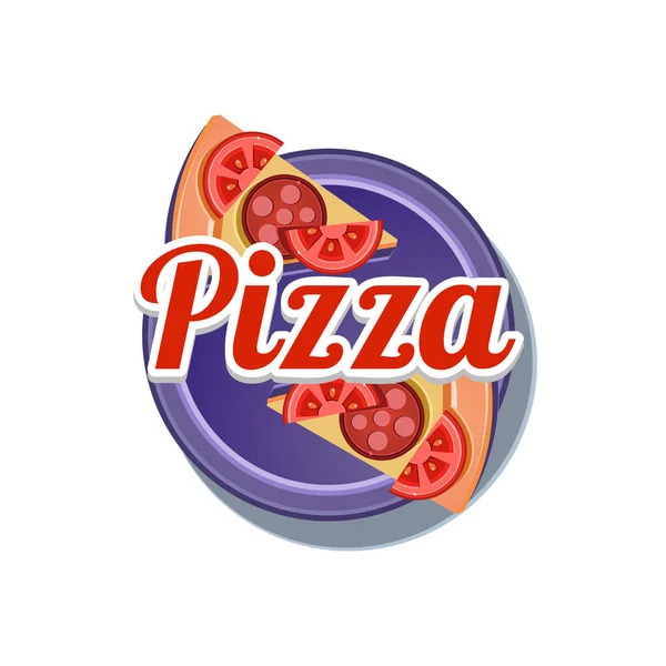 Pegatina de pizza. Ilustración vectorial — Vector de stock