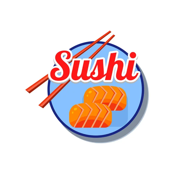 Emblema de Sushi. Ilustración vectorial — Vector de stock