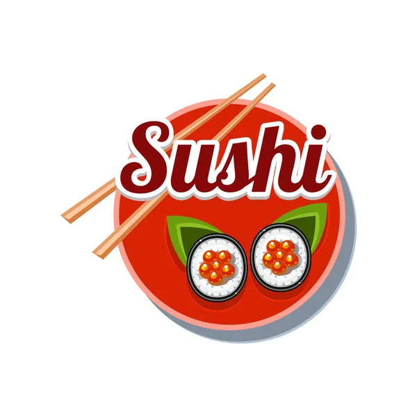 Pegatina de Sushi. Ilustración vectorial — Vector de stock