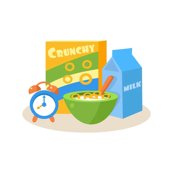 Aluno Pequeno-almoço. Educação Design Vector Ilustração —  Vetores de Stock