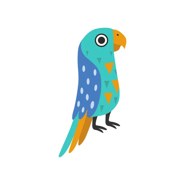 Macaw Papagaio Pássaro Tropical com Penas Coloridas e Asas Ilustração vetorial — Vetor de Stock