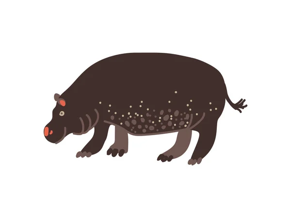 Nijlpaard Wild exotische Afrikaanse dieren vectorillustratie — Stockvector