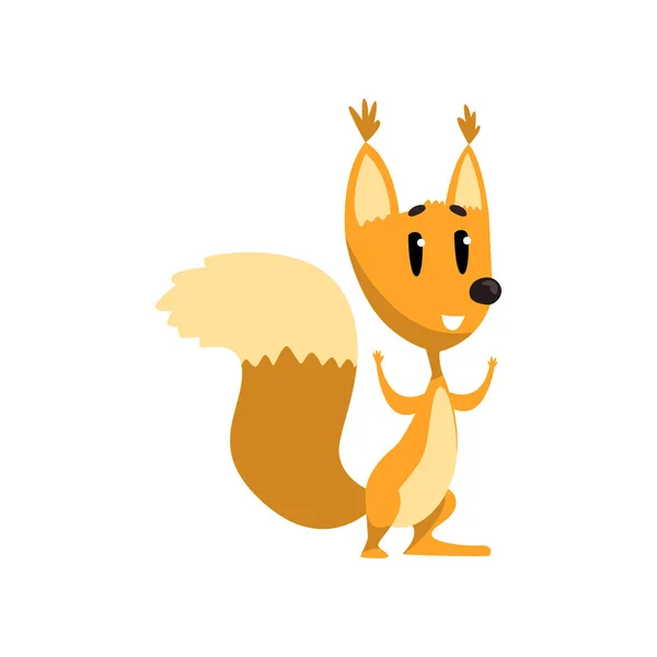 Dessin animé drôle écureuil personnage vecteur Illustration sur un fond blanc . — Image vectorielle