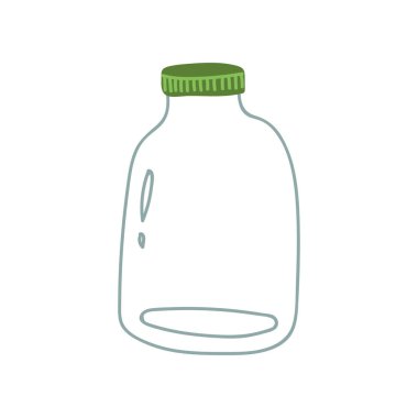 Cam, kavanoz, sıfır atık yeniden nesne, eko yaşam kavramı vektör Illustration