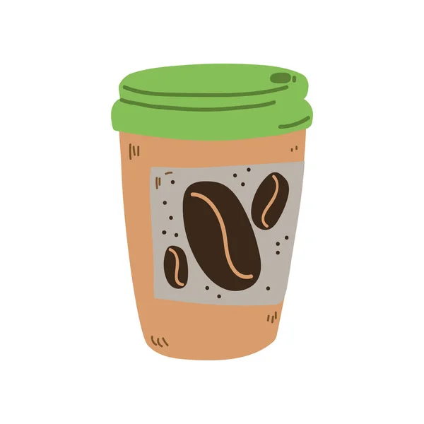 Wielokrotnego użytku filiżanka kawy, zero odpadów obiekt, Eco Lifestyle koncepcja wektor ilustracja — Wektor stockowy