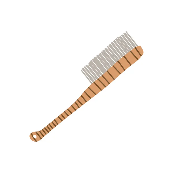 Trä scrub borste med handtag, noll avfall återanvändbara objekt, Eco livsstil Concept Vector illustration — Stock vektor