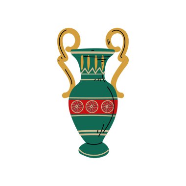Antik vazo, geleneksel Mısır kültürü sembolü vektör Illustration