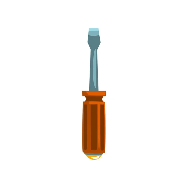Chave de fenda com alça vermelha, ferramenta de reparo Instrumento Vector Ilustração — Vetor de Stock