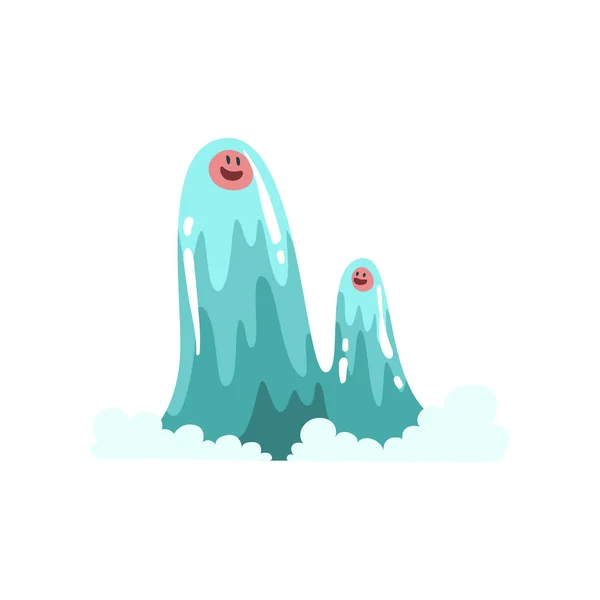 Cute water monsters cartoon personages, Fantasy Creature vector illustratie — Stockvector