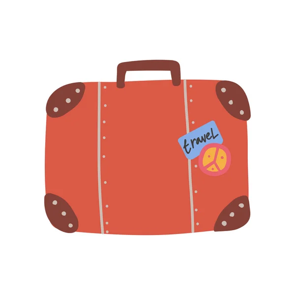 Retro bőr Bőrönde, nyári Travel Sign szimbólum Vector illusztráció — Stock Vector