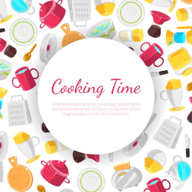 Metin Vektör İllüstrasyon yeri ile Pişirme Zaman Afiş Şablonu