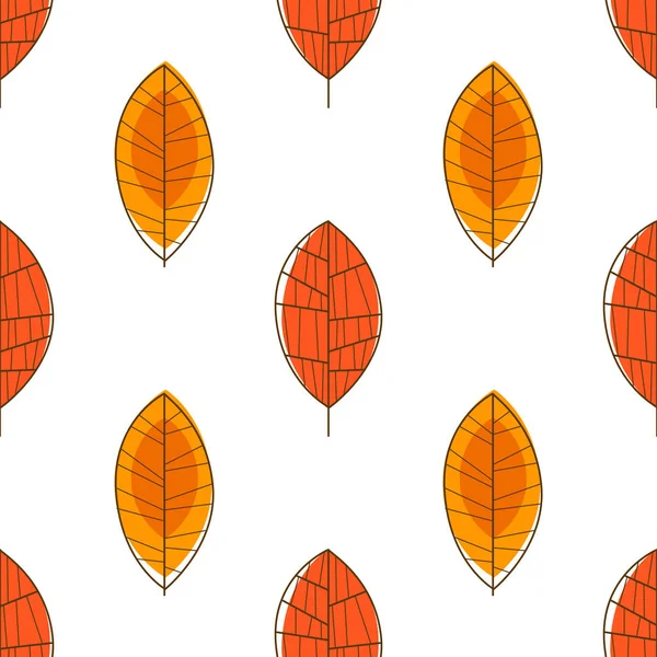 Autumn Leaves Seamless Pattern, Orange Forest Leaf, Design Element Can Be Used for Fabric, Wallpaper, Packaging Vector Illustration — Stock Vector