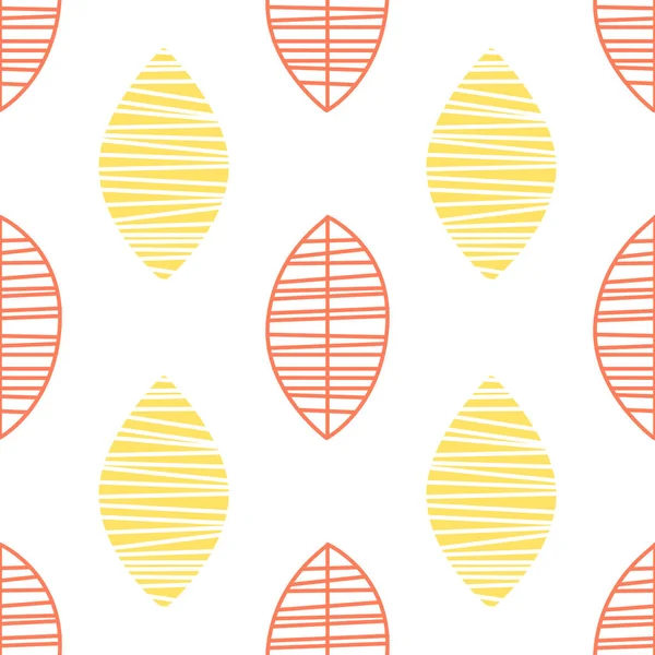 Red and Yellow Leaves Seamless Pattern, Design Element Can Be Used for Fabric, Wallpaper, Packaging Vector Illustration — Stock Vector