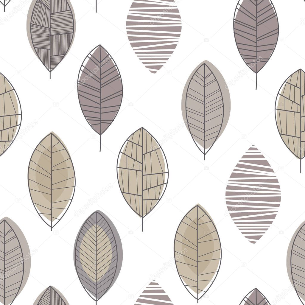 Forest Leaves Seamless Pattern, Design Element Can Be Used for Fabric, Wallpaper, Packaging Vector Illustration