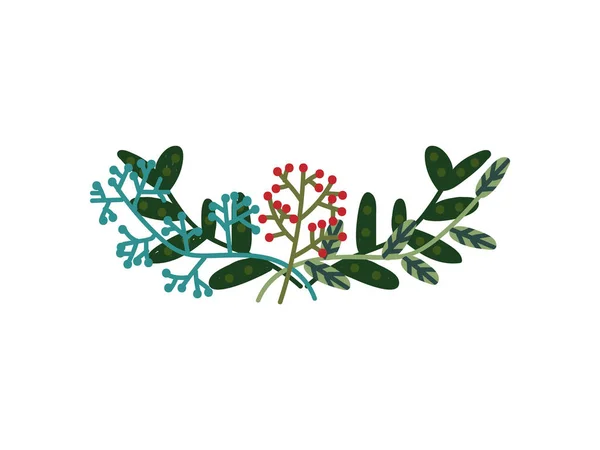Зеленые ветки природного украшения Элемент может быть использован для свадебного приглашения, сохранить дату, поздравительная открытка, плакат, цитата Векторная иллюстрация — стоковый вектор