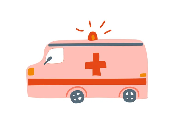 Voiture d'ambulance, illustration vectorielle de bande dessinée médicale d'urgence Van — Image vectorielle