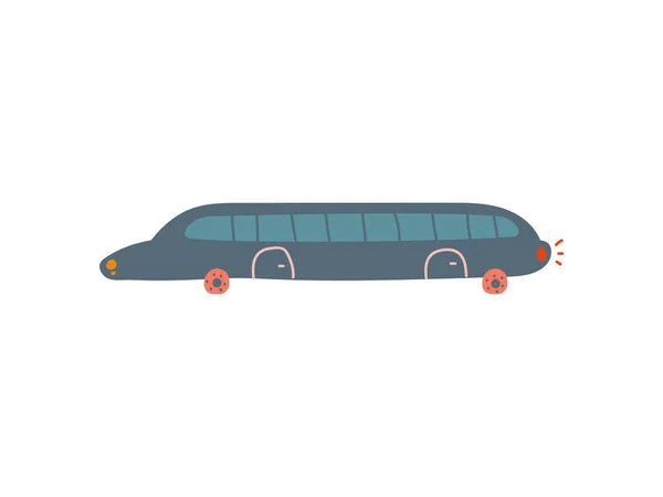 Zwarte limousine auto, zijaanzicht, cartoon vector illustratie — Stockvector