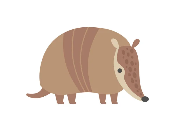 Lindo Armadillo Pleistoceno Animal Cartoon Vector Ilustración — Archivo Imágenes Vectoriales