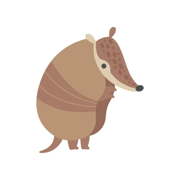 Schattig Armadillo Pleistocene dier staande op twee benen vector illustratie — Stockvector