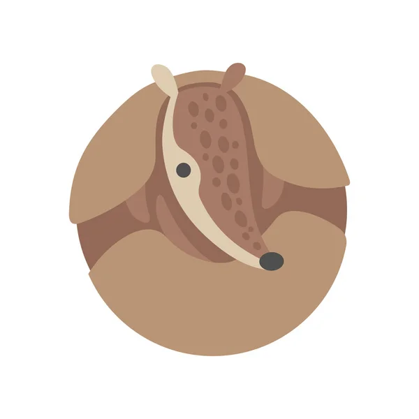 Armadillo bonito enrolado, adorável Pleistoceno Animal Cartoon personagem Vector Ilustração — Vetor de Stock