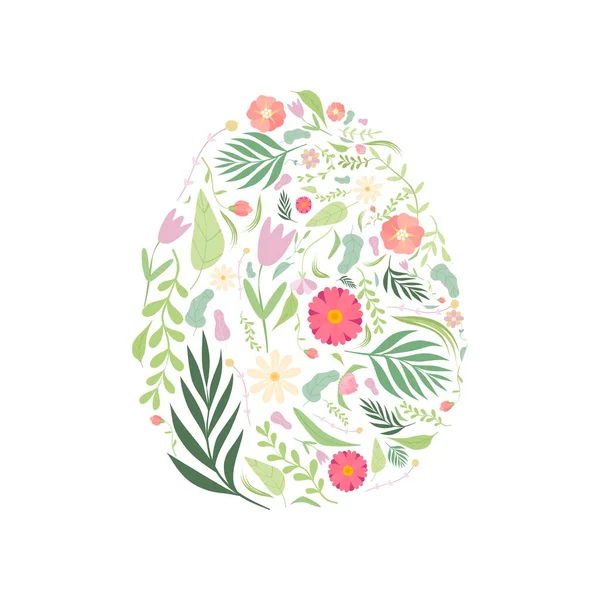 Hermoso huevo con patrón sin costura floral Vector Ilustración — Vector de stock