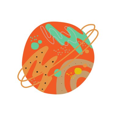 Mars Planet, Uzay, Cosmos Tema Tasarım Öğesi Karikatür Vektör İllüstrasyon