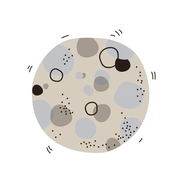 Vollmond mit Kratern, Raum, Kosmos Thema Design-Element Cartoon-Vektor-Illustration — Stockvektor