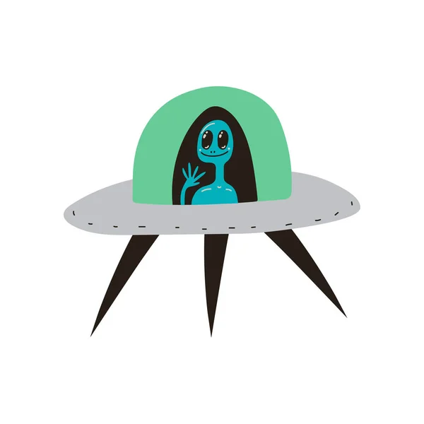 UFO Spaceship, ruimte, Cosmos thema design element cartoon vector illustratie — Stockvector