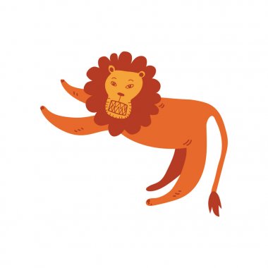 Kükreyen Aslan, Tasarım Elemanı T-shirt Baskı, Poster, Kart, Etiket, Rozet Vektör İllüstrasyon için Kullanılabilir