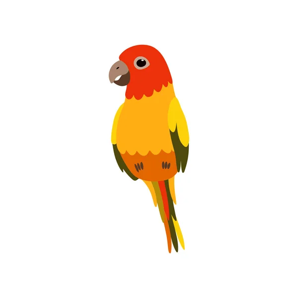 Kleine Finch vogel, schattige Birdie huis huisdier vector illustratie — Stockvector