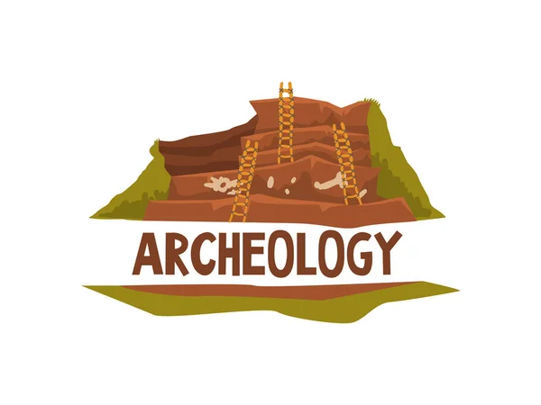 Archeologie wetenschap poster banner sjabloon vector illustratie — Stockvector