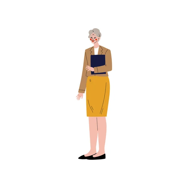 Affärskvinna, kontorsanställd, entreprenör eller chef Character Vector illustration — Stock vektor