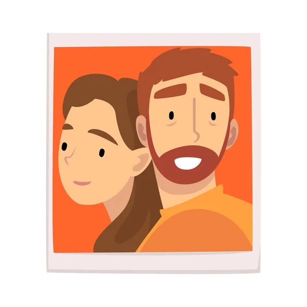 Retrato de pareja feliz enamorada, hombre y mujer Foto Vector Ilustración — Archivo Imágenes Vectoriales