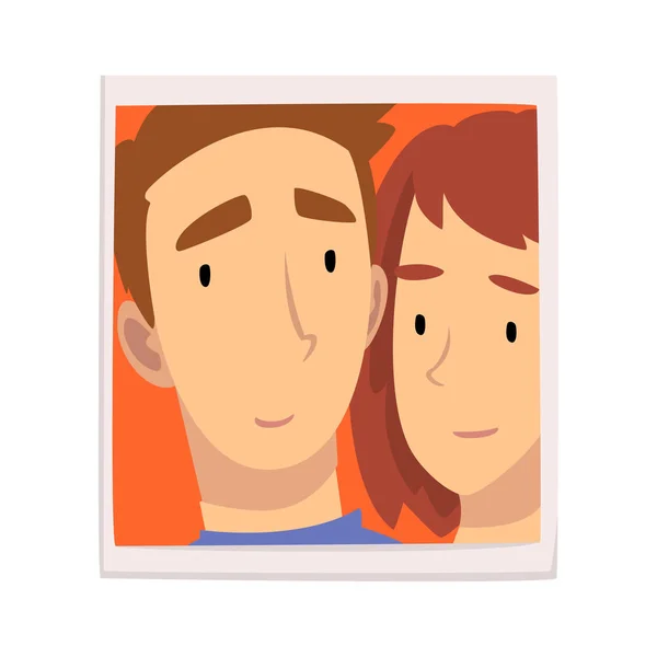 Retrato del hombre y la mujer cariñosos, pareja enamorada Foto Vector Ilustración — Archivo Imágenes Vectoriales