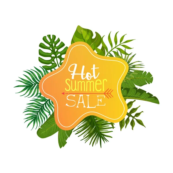 Hete zomer verkoop banner, poster, kaart, uitnodiging, logo, label sjabloon Bright vector illustratie — Stockvector