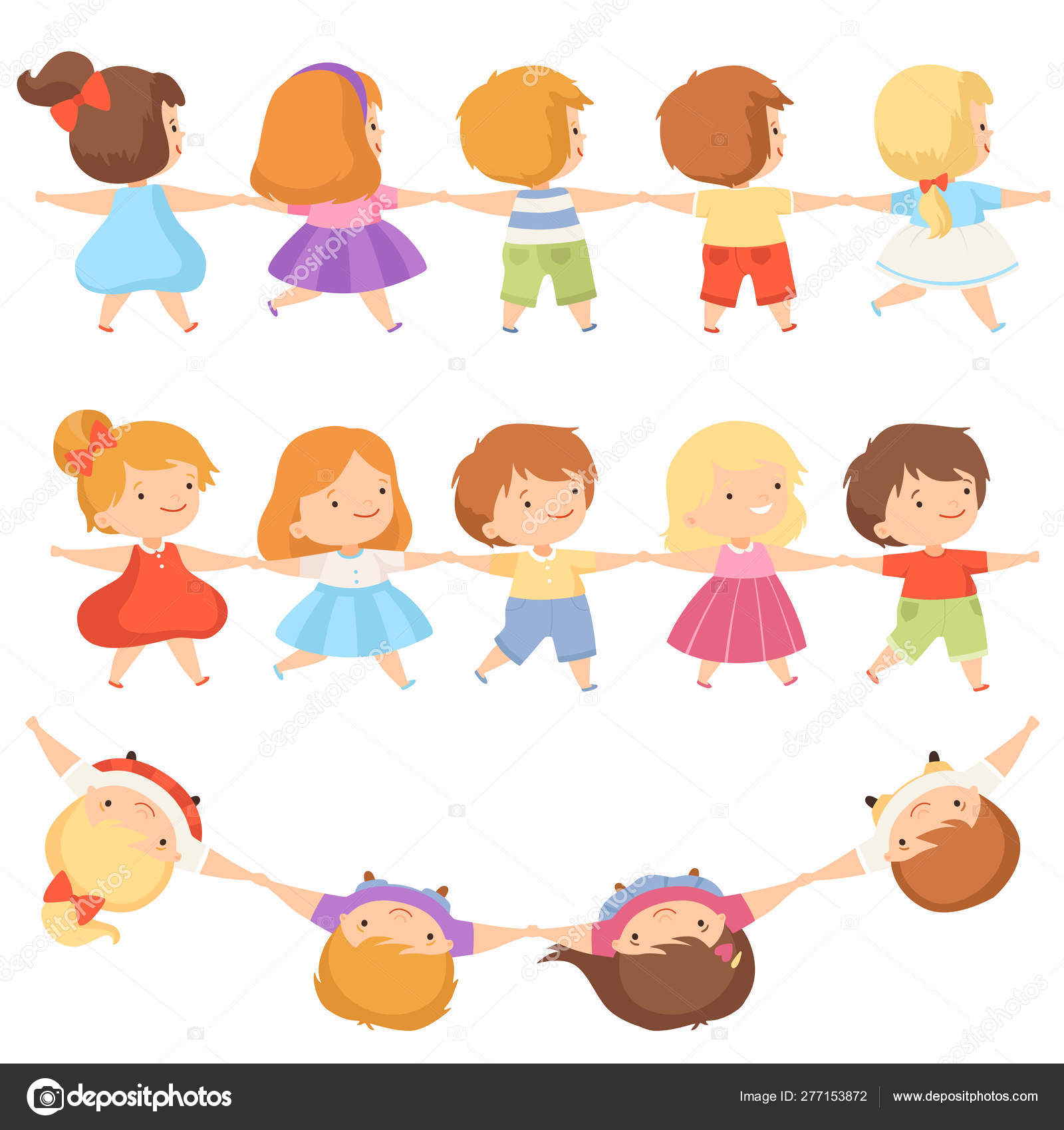 Kids Standing Together Holding Hands Set Cute Preschool Little Boys And Girls Dancing Front View And View From Above Cartoon Vector Illustration Vector Image By C Topvectors Vector Stock Kids Standing Together Holding Hands Set Cute Preschool Little Boys And Girls Dancing Front View And View From Above Cartoon Vector Illustration Vector Image By C Topvectors Vector Stock