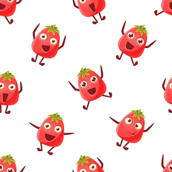 Niedlichen Tomaten Charakter nahtlose Muster, lustige emotionale Gemüse, Design-Element kann für Tapeten, Verpackungen, Hintergrund-Vektor-Illustration verwendet werden — Stockvektor