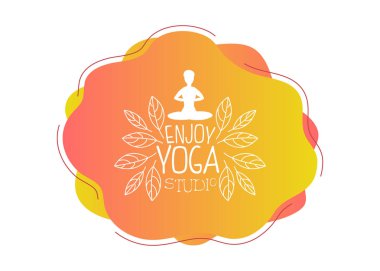 Enjoy Yoga Studio Şablonu, Tasarım Öğesi Logo, Kartvizit, Davetiye, Flyer Vector İllüstrasyon için Kullanılabilir